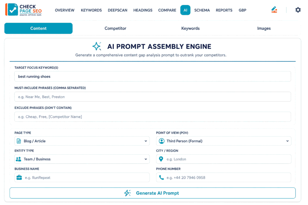 Ai Prompt Assembly - Check Page SEO