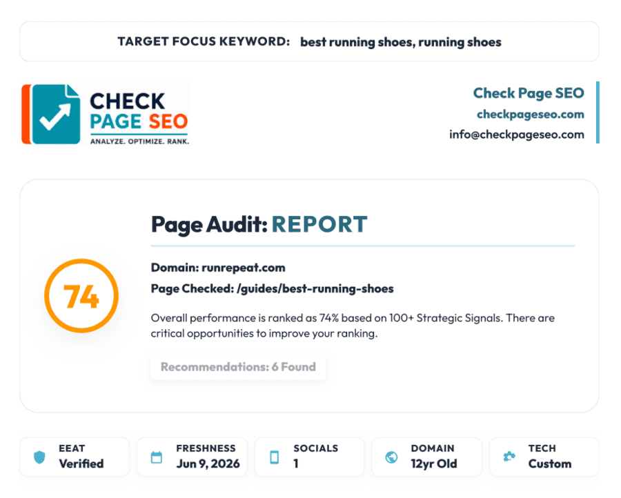 Screenshot Website Audit Page Rank Check - Check Page SEO